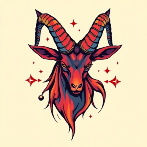 Vibrant Color Capricorn Tattoo