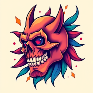 Vibrant Color Cartoon Tattoo