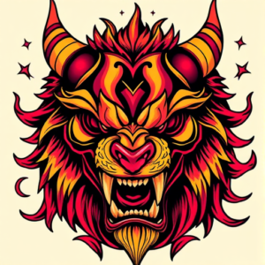 Vibrant Color Cerberus Tattoo