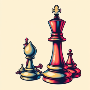 Vibrant Color Chess Tattoo