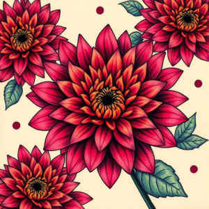 Vibrant Color Chrysanthemum Tattoo