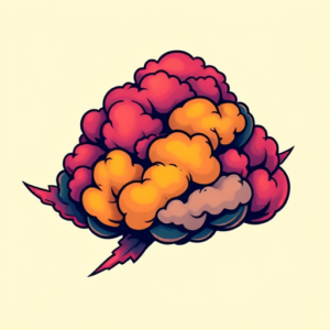 Vibrant Color Cloud Tattoo