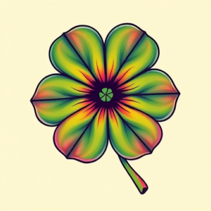 Vibrant Color Clover Tattoo