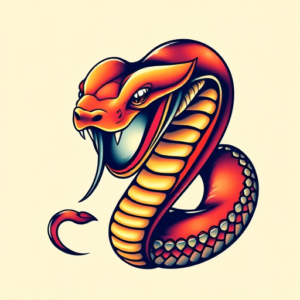 Vibrant Color Cobra Tattoo