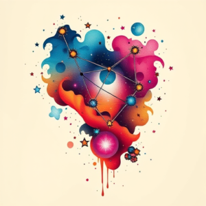 Vibrant Color Constellation Tattoo