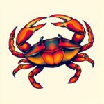 Vibrant Color Crab Tattoo