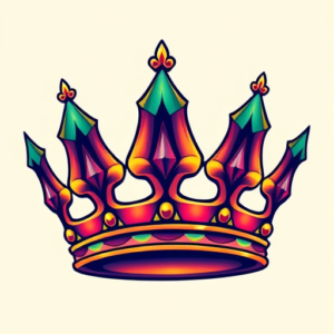 Vibrant Color Crown Tattoo