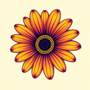 Vibrant Color Daisy Tattoo