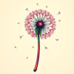 Vibrant Color Dandelion Tattoo