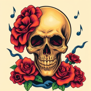 Vibrant Color Death Tattoo