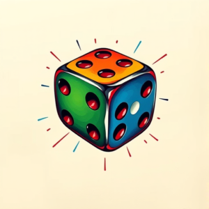 Vibrant Color Dice Tattoo