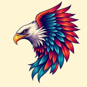 Vibrant Color Eagle Tattoo