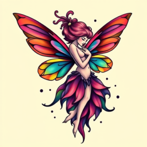 Vibrant Color Fairy Tattoo