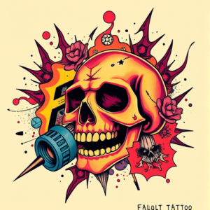 Vibrant Color Fallout Tattoo