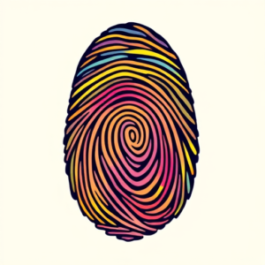 Vibrant Color Fingerprint Tattoo