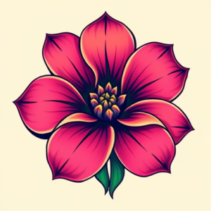 Vibrant Color Flower Tattoo