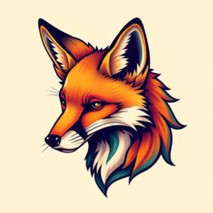 Vibrant Color Fox Tattoo