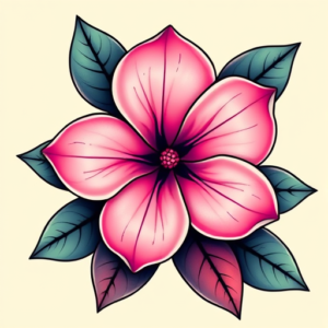 Vibrant Color Gardenia Tattoo