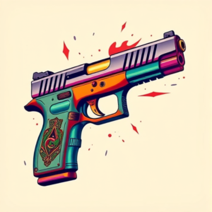 Vibrant Color Glock Tattoo