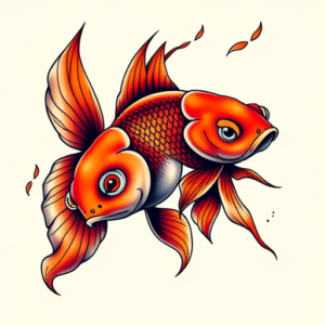 Vibrant Color Goldfish Tattoo