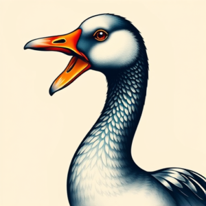 Vibrant Color Goose Tattoo