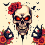 Vibrant Color Halloween Tattoo