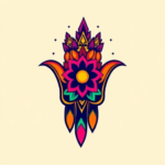 Vibrant Color Hamsa Tattoo