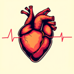 Vibrant Color Heartbeat Tattoo