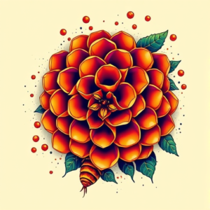 Vibrant Color Honeycomb Tattoo