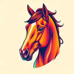 Vibrant Color Horse Tattoo