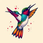 Vibrant Color Hummingbird Tattoo