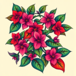 Vibrant Color Ivy Tattoo