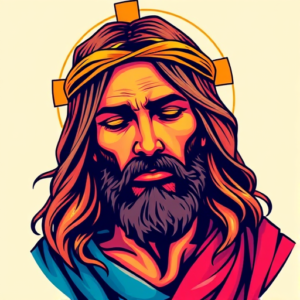 Vibrant Color Jesus Tattoo