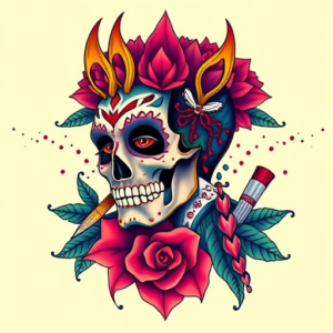 Vibrant Color Kali Tattoo