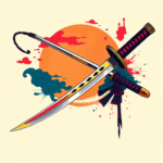 Vibrant Color Katana Tattoo