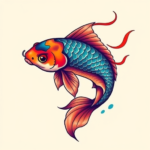 Vibrant Color Koi Tattoo