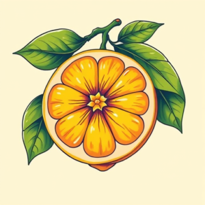 Vibrant Color Lemon Tattoo