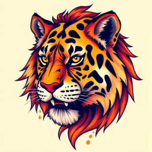 Vibrant Color Leo Tattoo