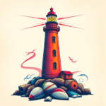 Vibrant Color Lighthouse Tattoo