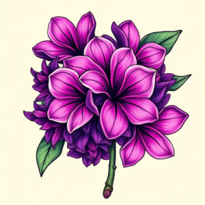 Vibrant Color Lilac Tattoo