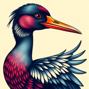 Vibrant Color Loon Tattoo