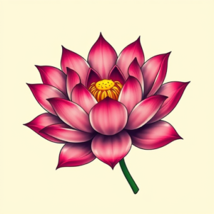 Vibrant Color Lotus Tattoo