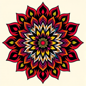 Vibrant Color Mandala Tattoo