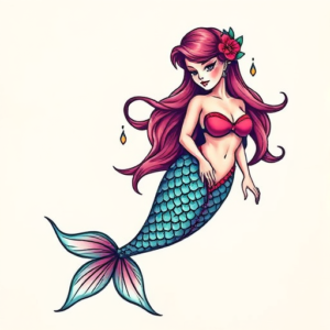 Vibrant Color Mermaid Tattoo
