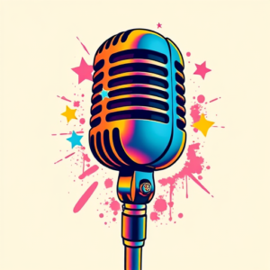 Vibrant Color Microphone Tattoo