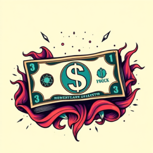 Vibrant Color Money Tattoo