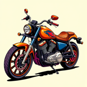 Vibrant Color Motorcycle Tattoo