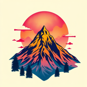 Vibrant Color Mountain Tattoo