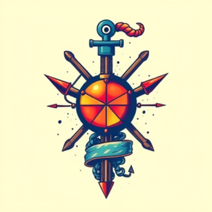 Vibrant Color Nautical Tattoo