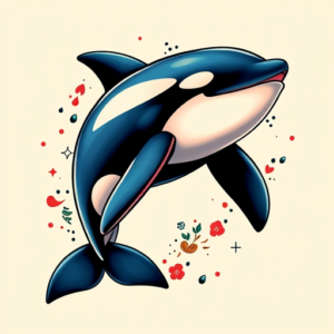 Vibrant Color Orca Tattoo